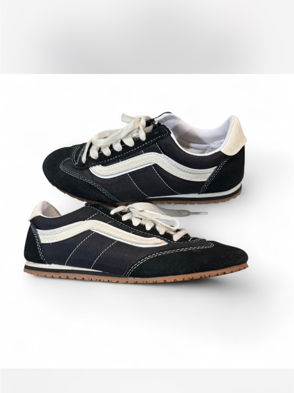 Vans Black and White Retro Runner Sneakers
